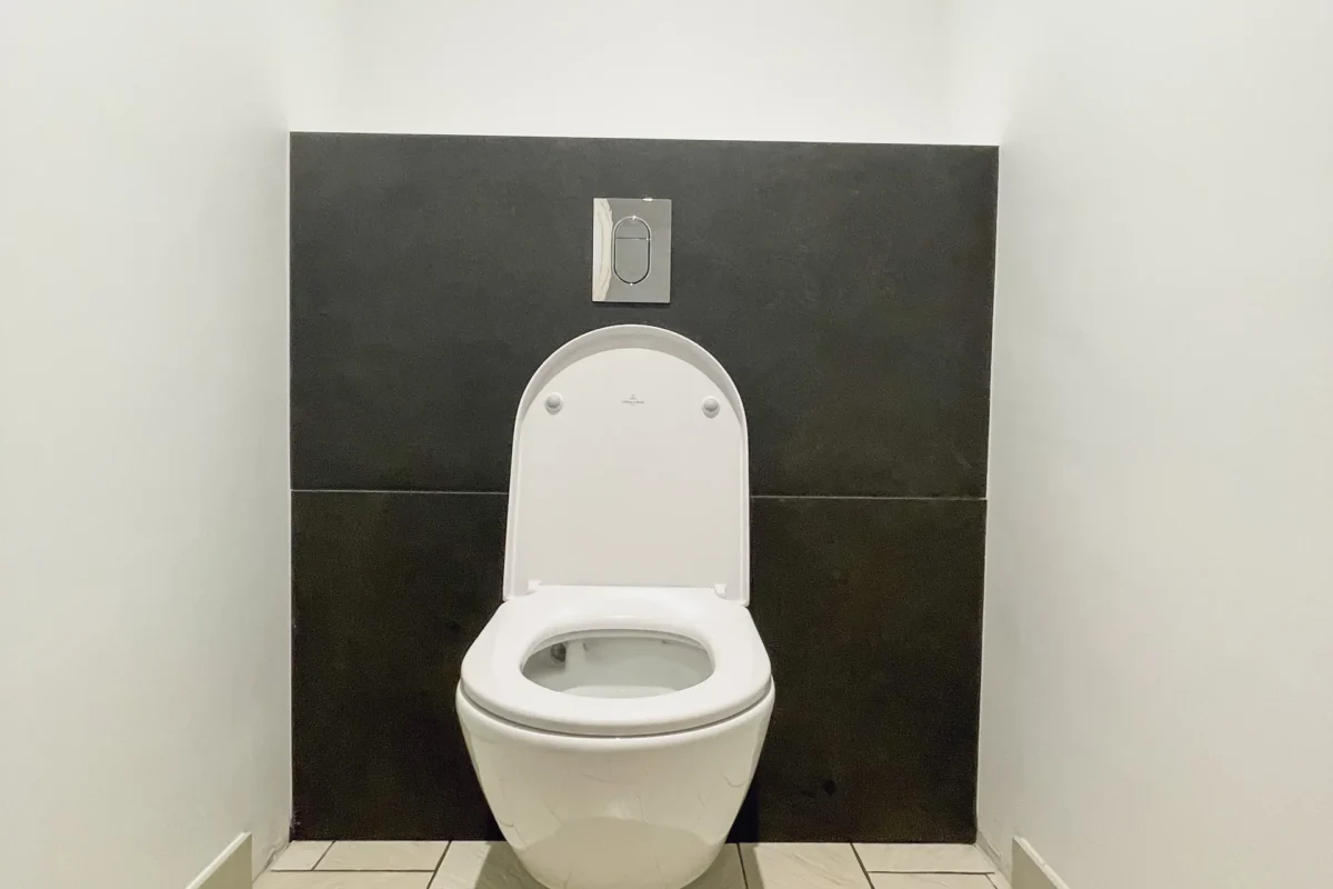 Après - WC moderne suspendu avec lave-mains intégré